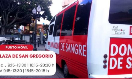 La plaza de San Gregorio en Telde acoge un punto móvil para donar sangre